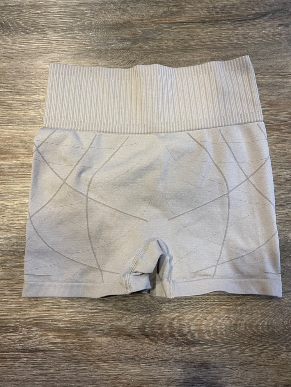 Light Gray Ribbed Shaping Shorts - Size S